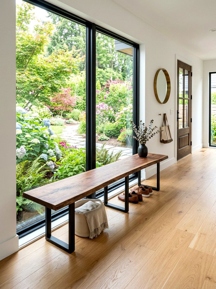 Backless Entryway Bench - 30 foyer bench seating ideas