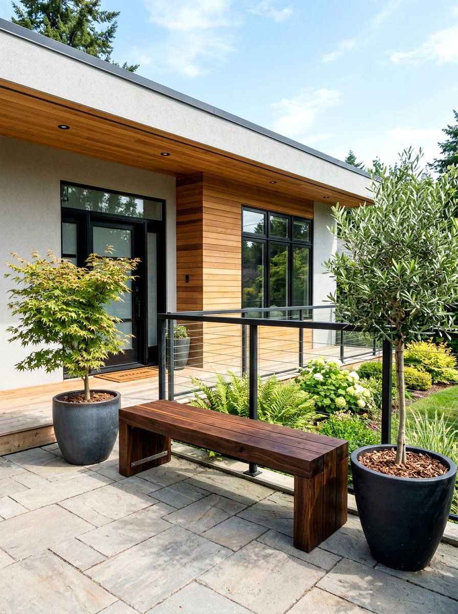Backless Garden Bench - 30 front yard bench ideas