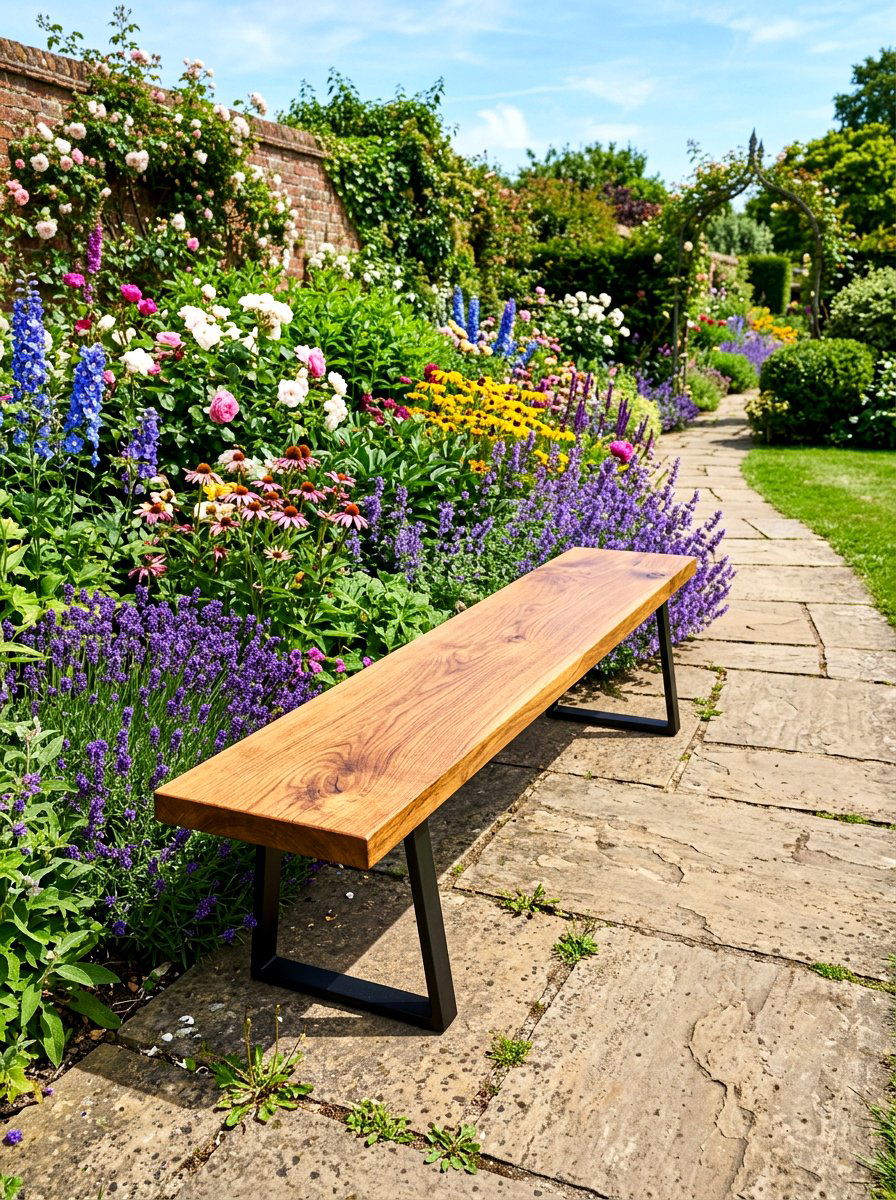 Backless Garden Bench - 30 garden bench ideas