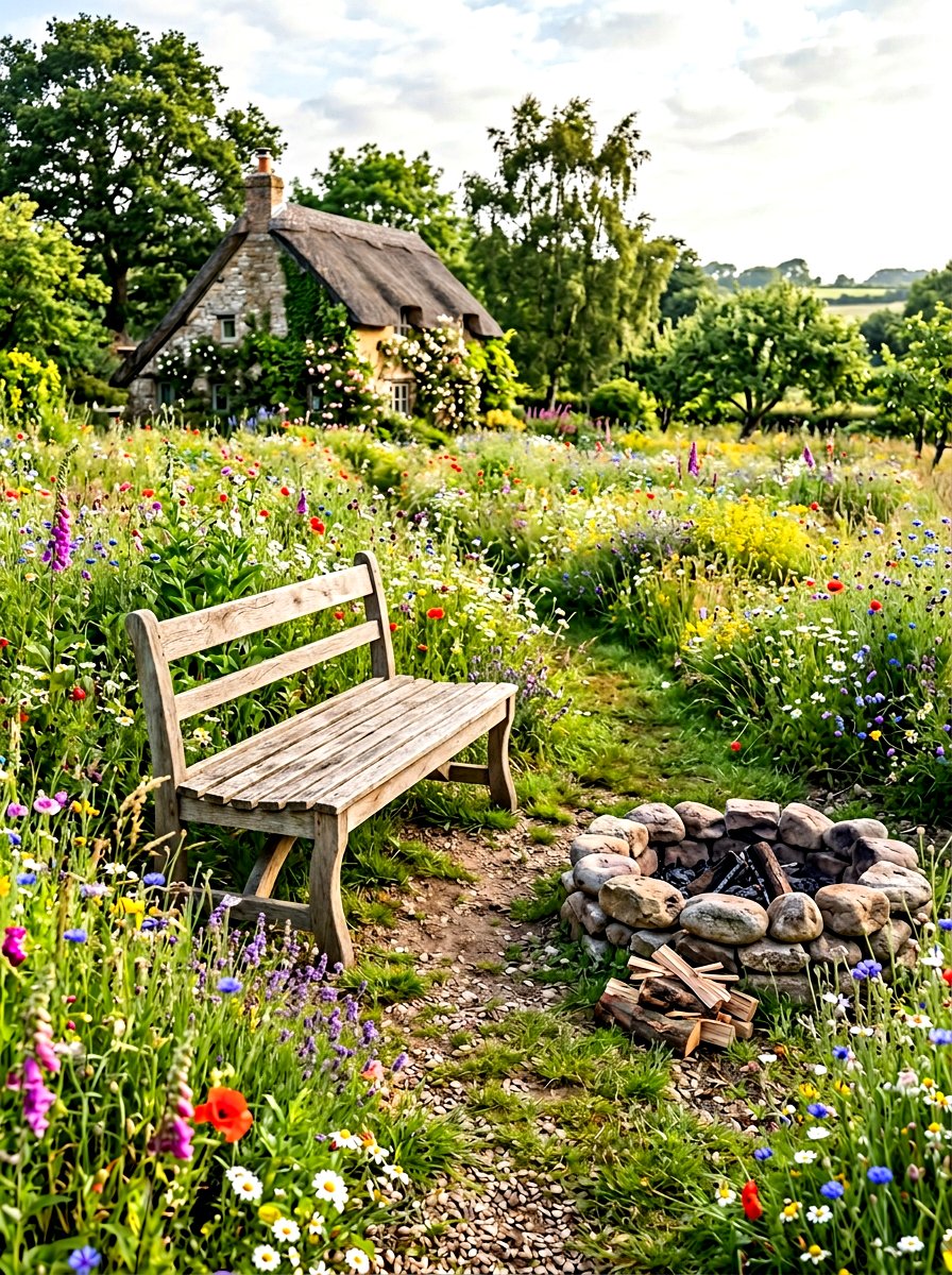 Backless Garden Bench - 30 fire pit bench ideas