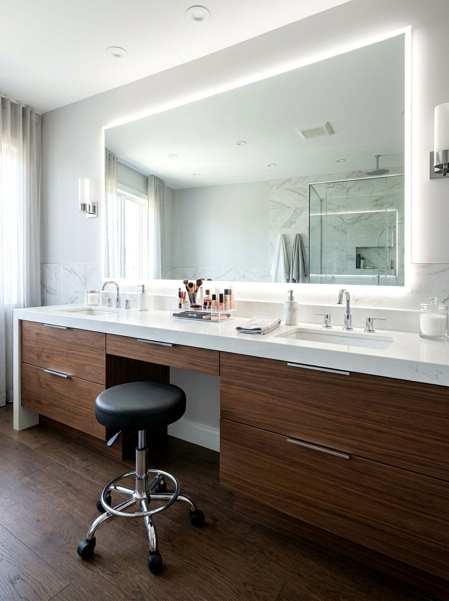 Backless Swivel Vanity Stool - 30 bathroom stool ideas