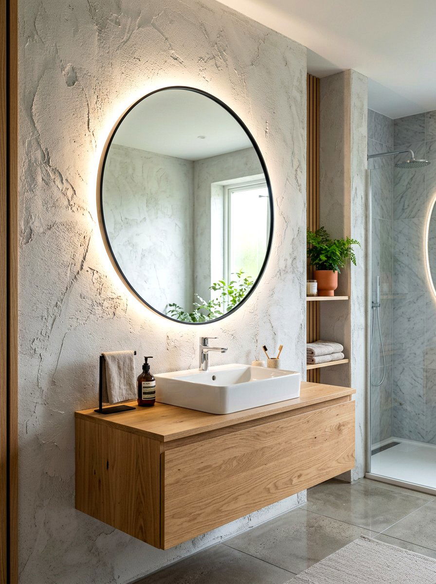 Backlit Bathroom Mirror - 30 TikTok bathroom decor ideas