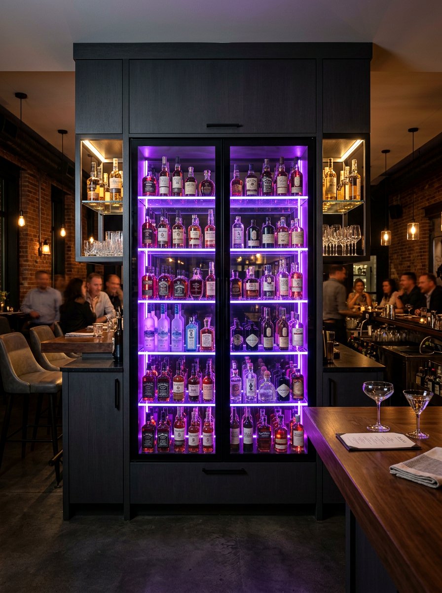 Backlit Beverage Cooler Display - 30 beverage cooler cabinet ideas
