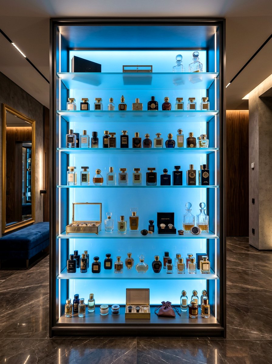 Backlit Cabinet Panel - 30 boutique closet ideas