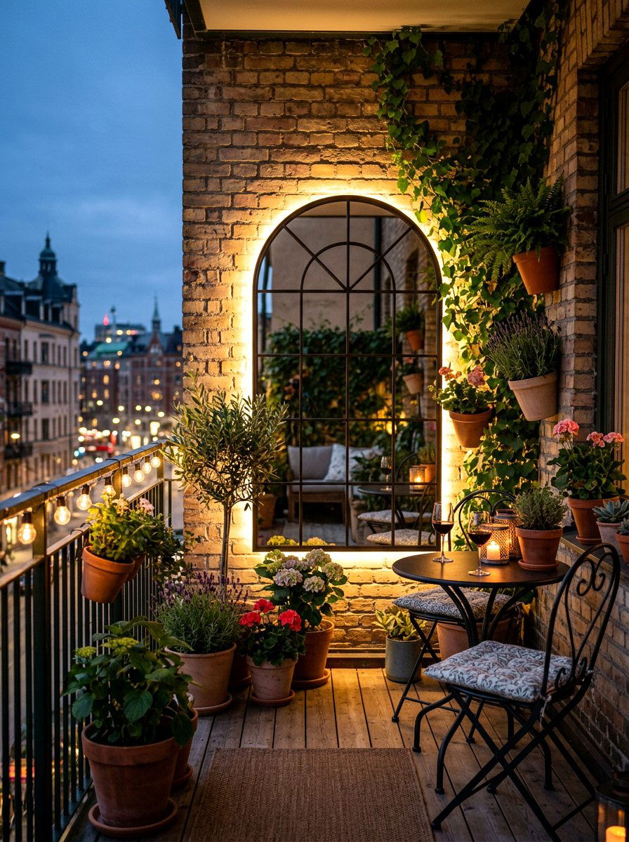 Backlit Garden Mirrors - 30 no harsh light patio ideas