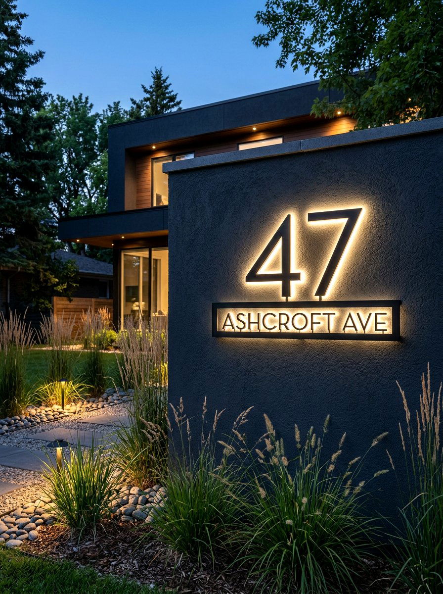 Backlit LED House Number - 30 house number sign ideas luxury
