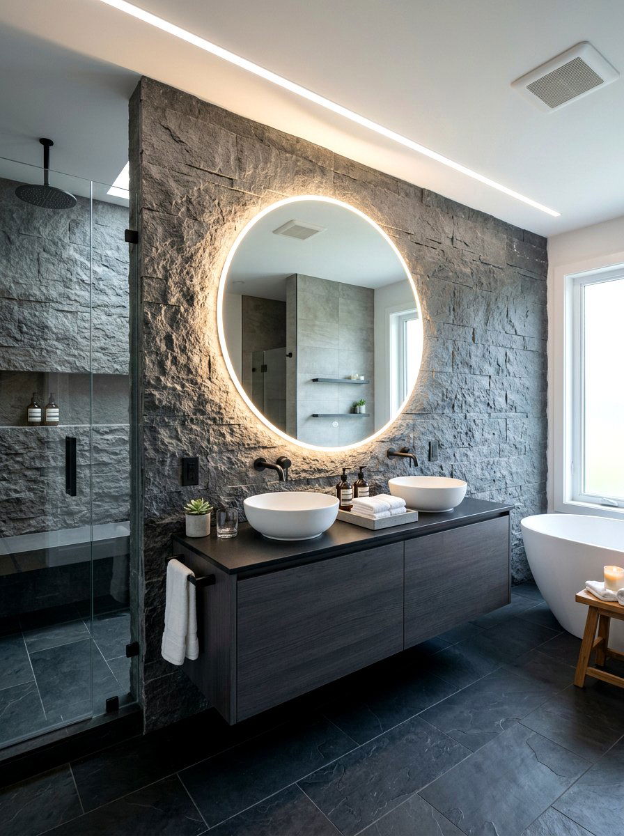 Backlit Mirror Bathroom - 30 dramatic bathroom ideas