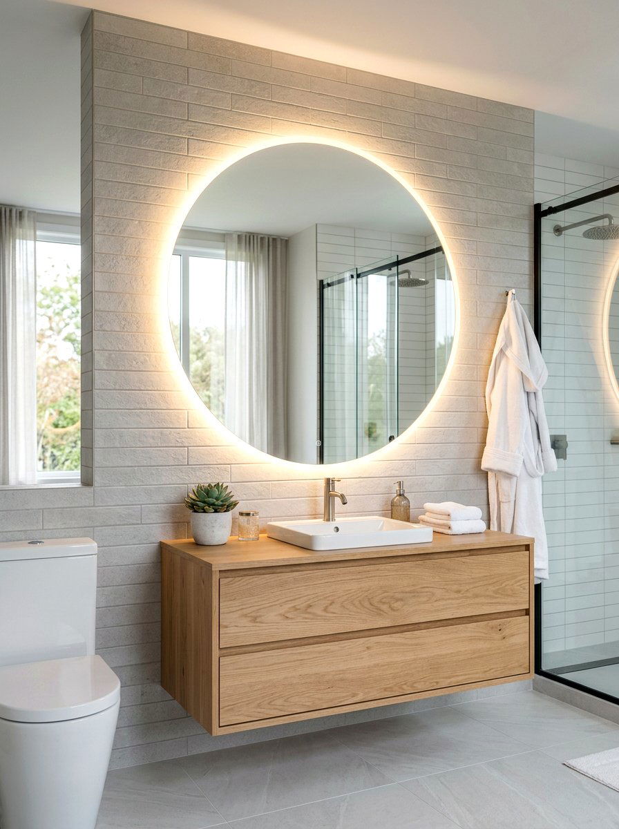Backlit Mirror Design - 30 mini spa room ideas
