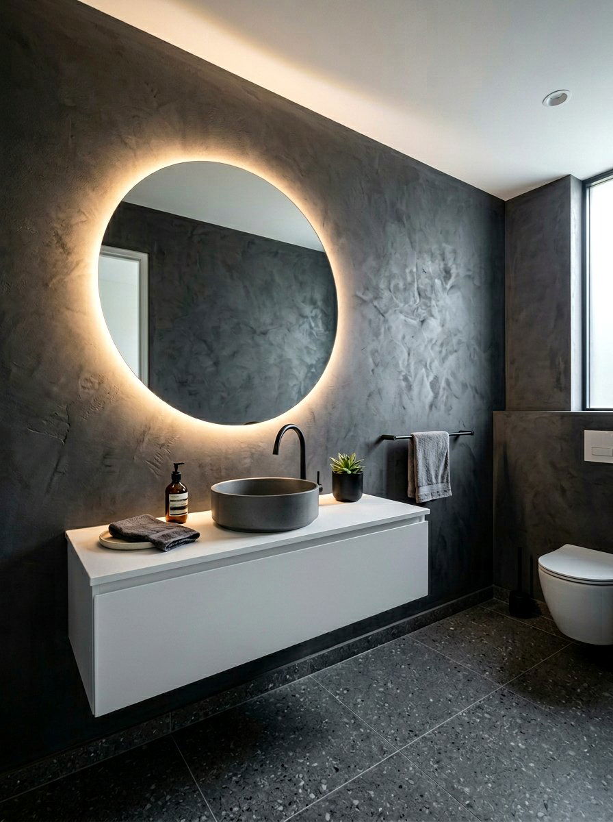 Backlit Powder Room - 30 powder room ideas