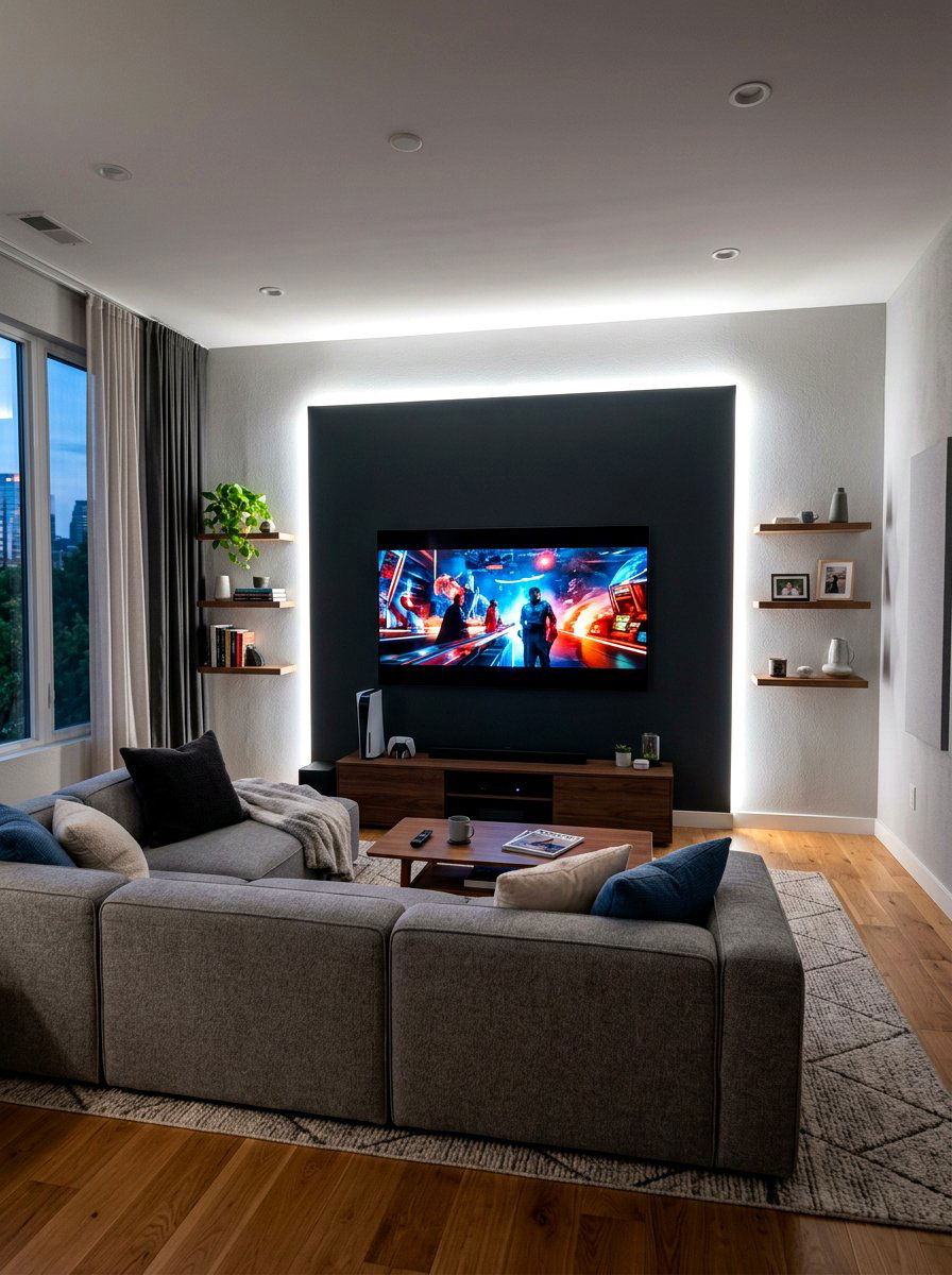 Backlit TV Wall - 30 TV wall panel ideas