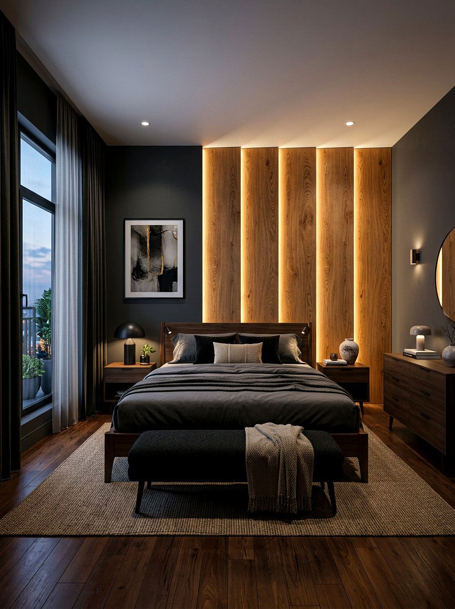 Backlit Wall Panels - 30 ambient lighting bedroom ideas