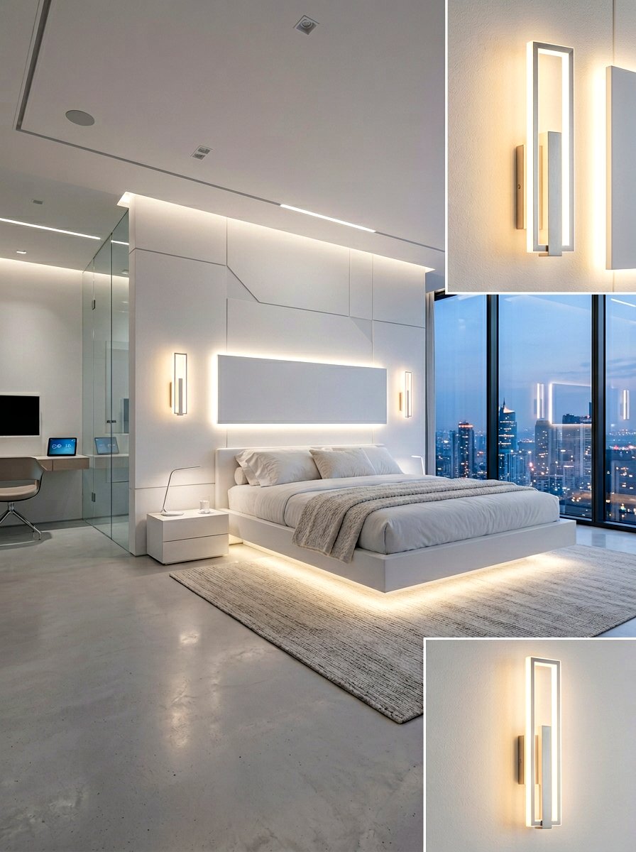 Backlit Wall Sconce - 30 bedside wall sconce ideas