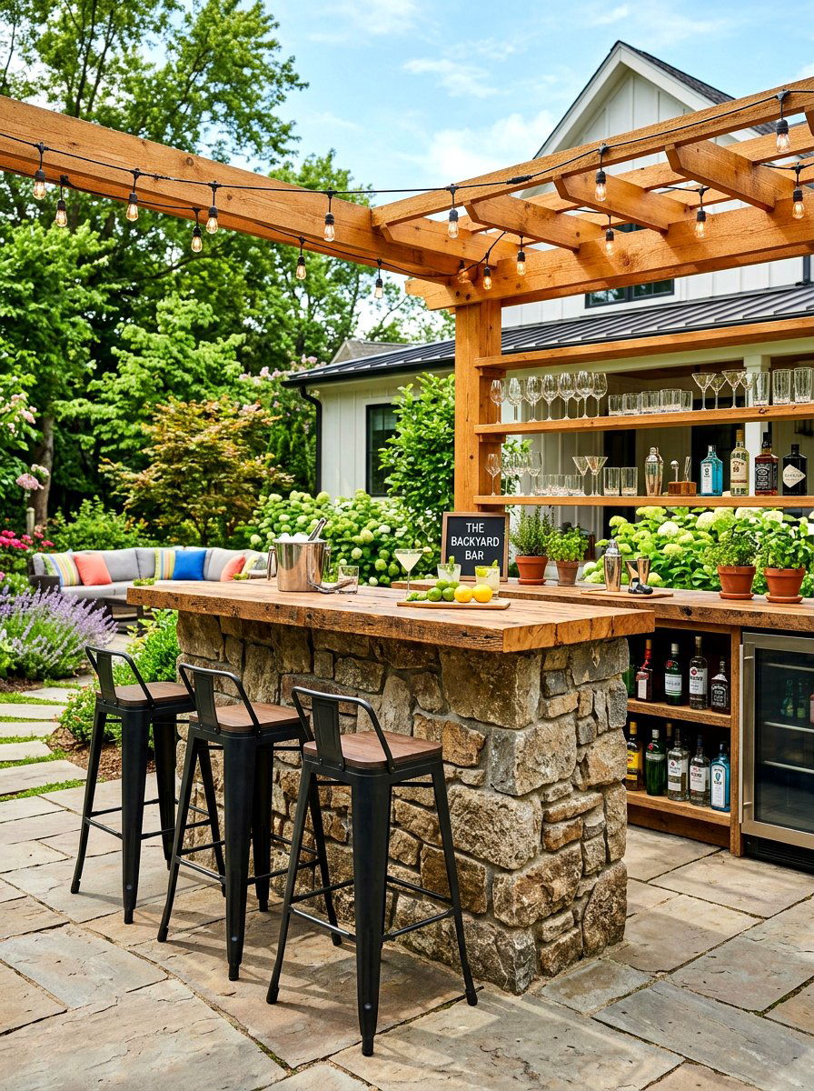 Backyard Bar Counter - 30 backyard zoning ideas