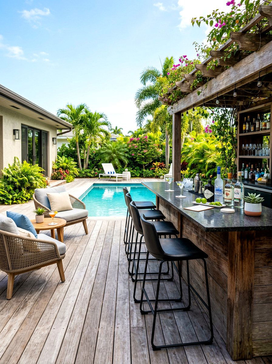 Backyard Bar Counter - 30 modern backyard lounge ideas