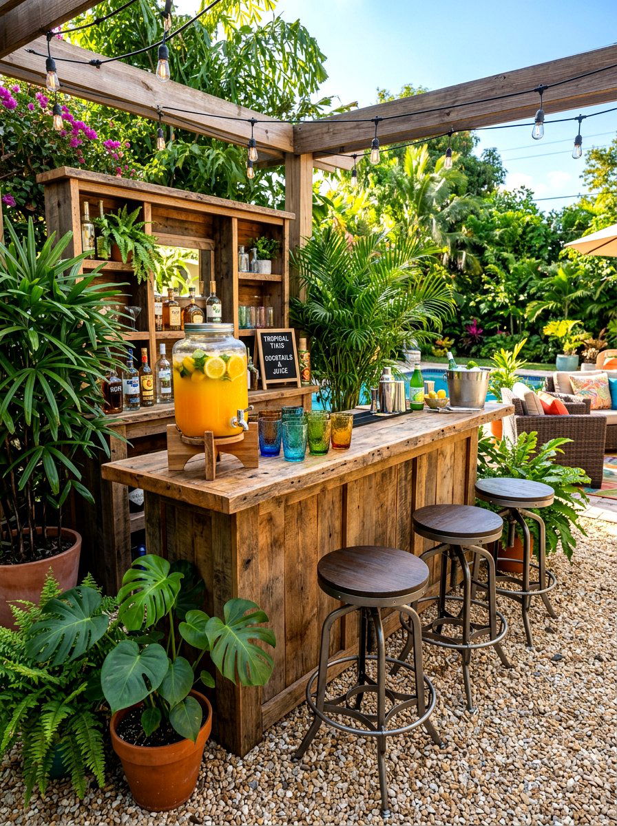 Backyard Bar Counter - 30 backyard entertaining ideas