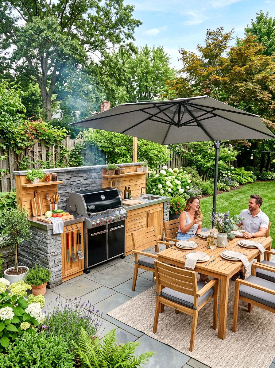 Backyard Barbecue Grill Zone - 30 backyard entertaining zone ideas