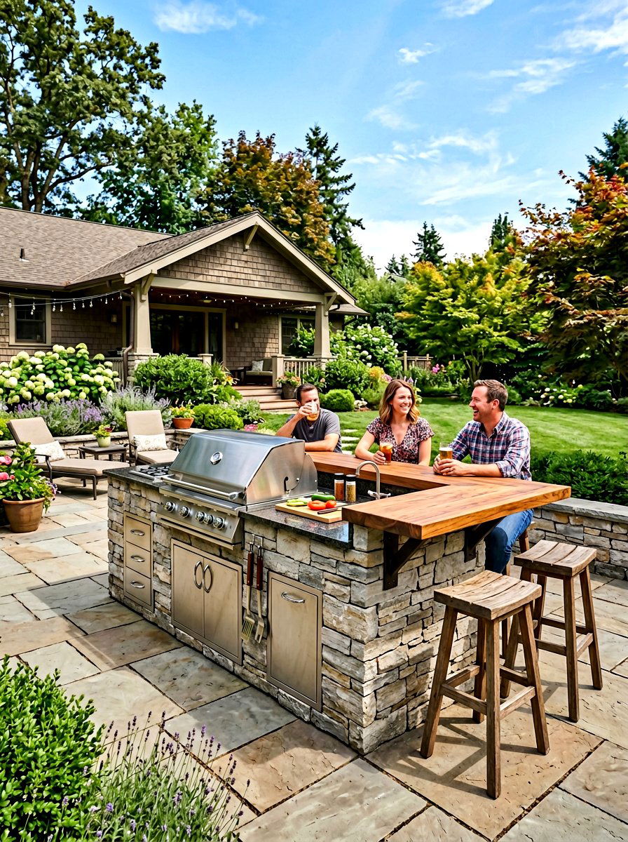 Backyard Barbecue Island - 30 outdoor kitchen ideas