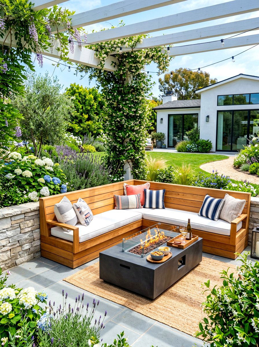 Backyard Built In Seating - 30 cozy backyard ideas