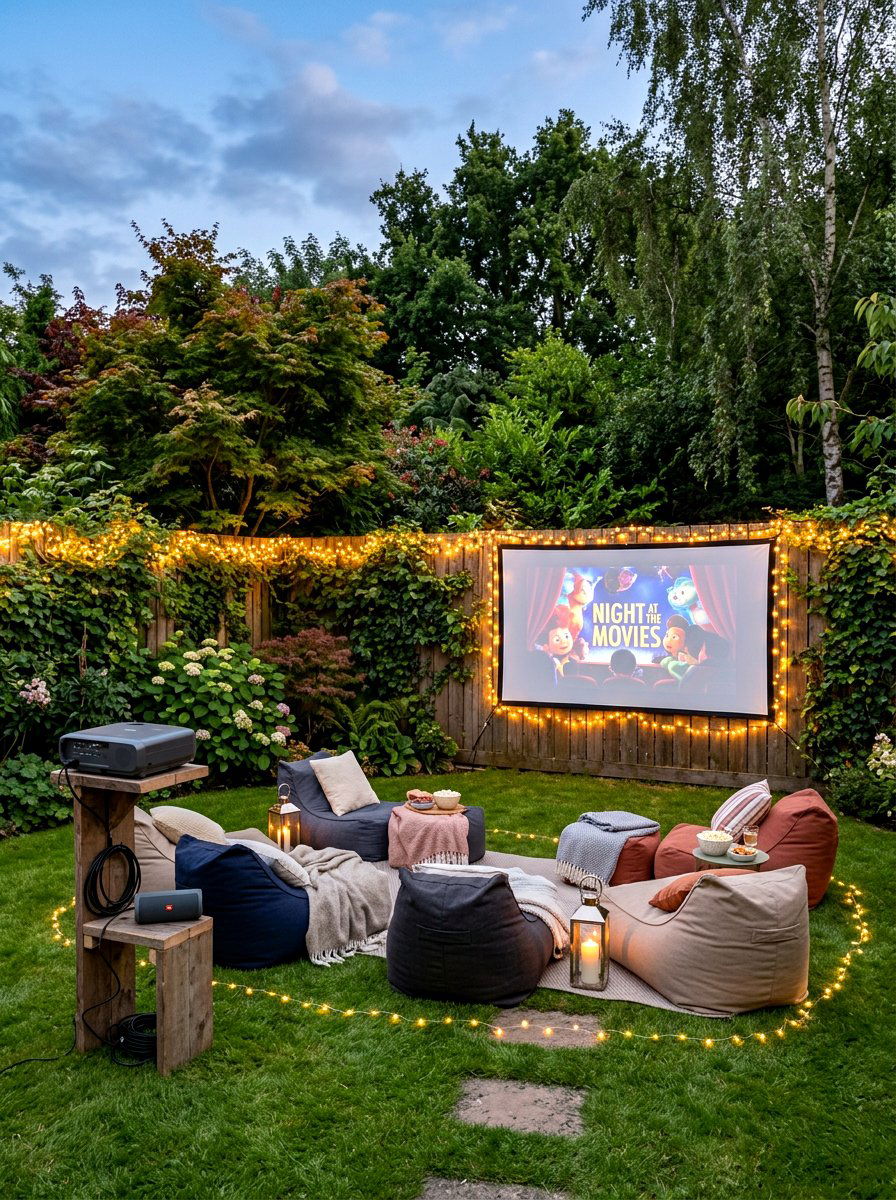 Backyard Cinema Area - 30 alfresco birthday party ideas