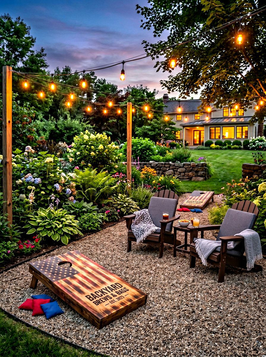 Backyard Cornhole Boards - 30 backyard game area ideas