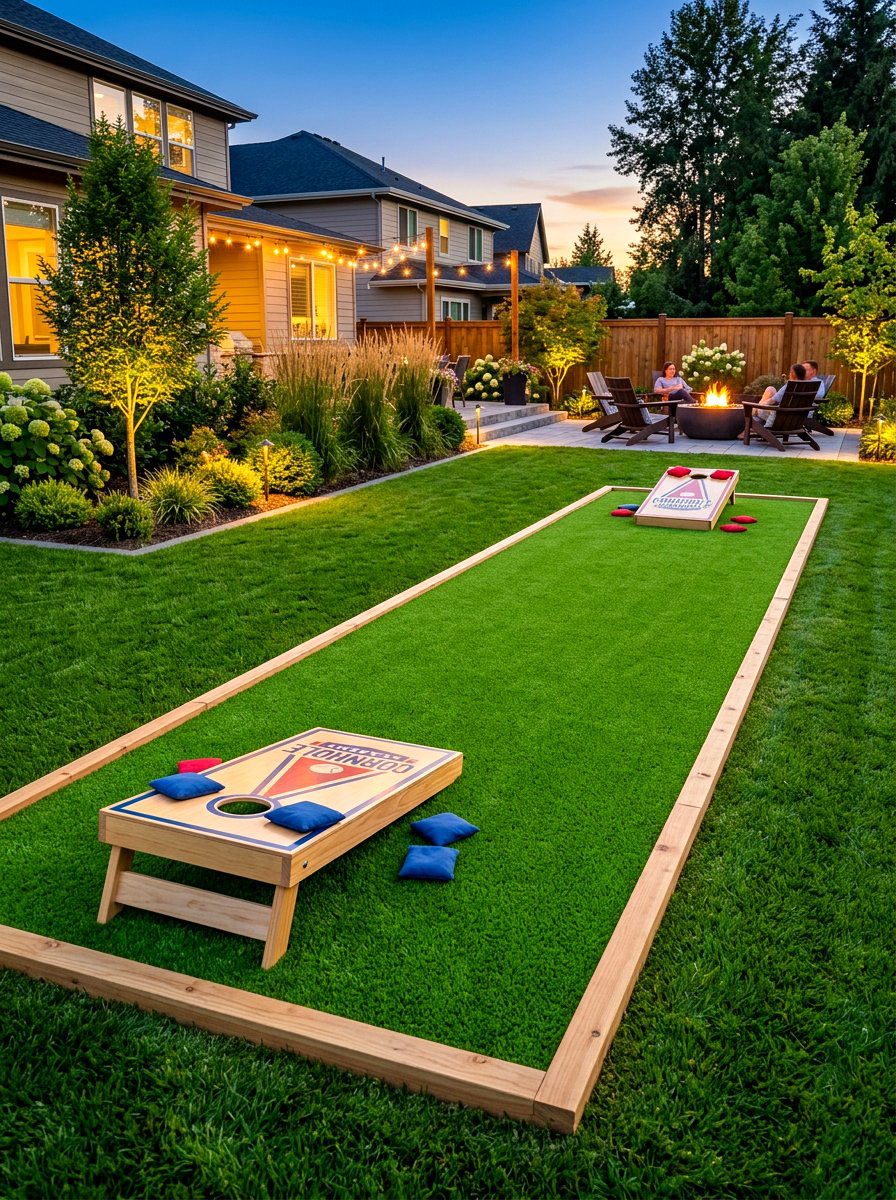 Backyard Cornhole Turf - 30 cornhole area ideas