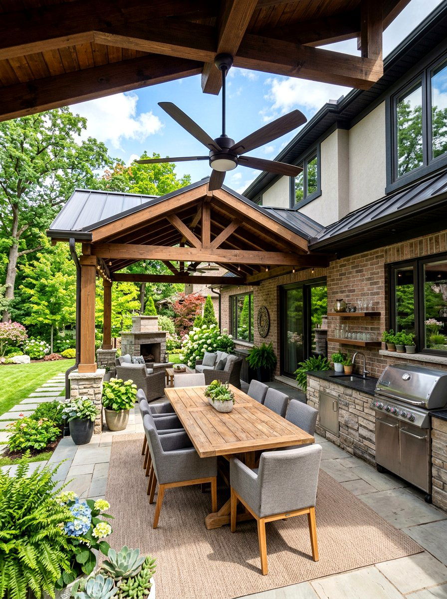 Backyard Covered Patio - 30 cozy backyard ideas