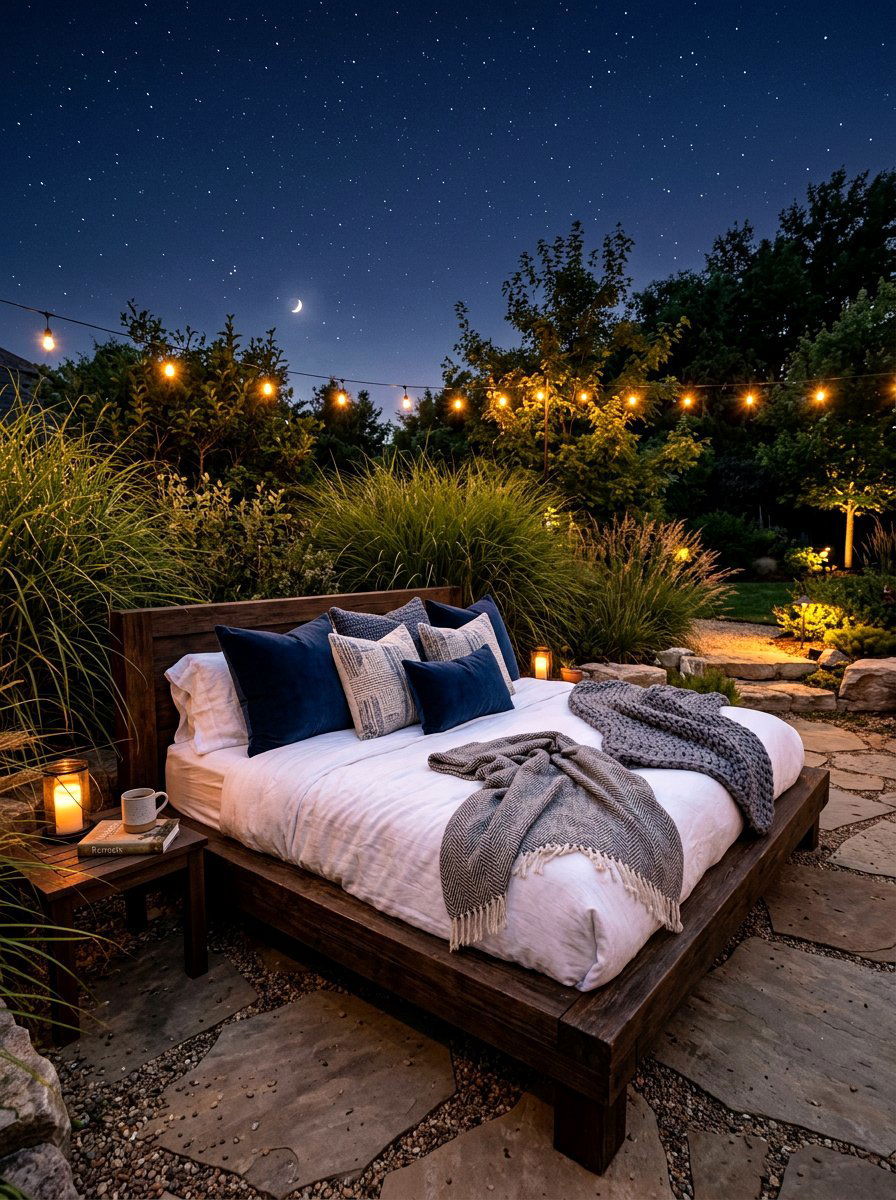 Backyard Daybed - 30 stargazing backyard lounge ideas