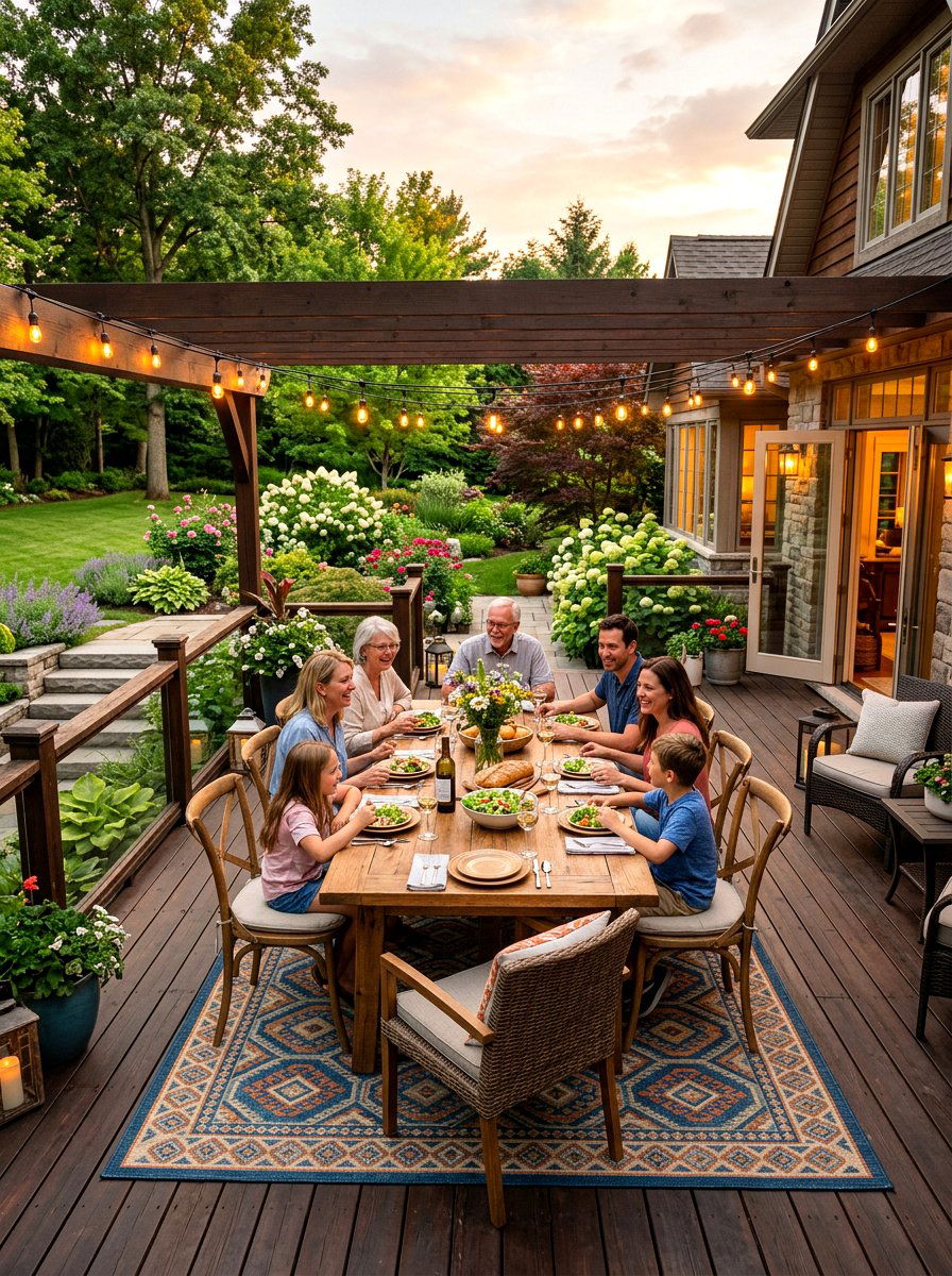 Backyard Dining Deck - 30 detached deck ideas