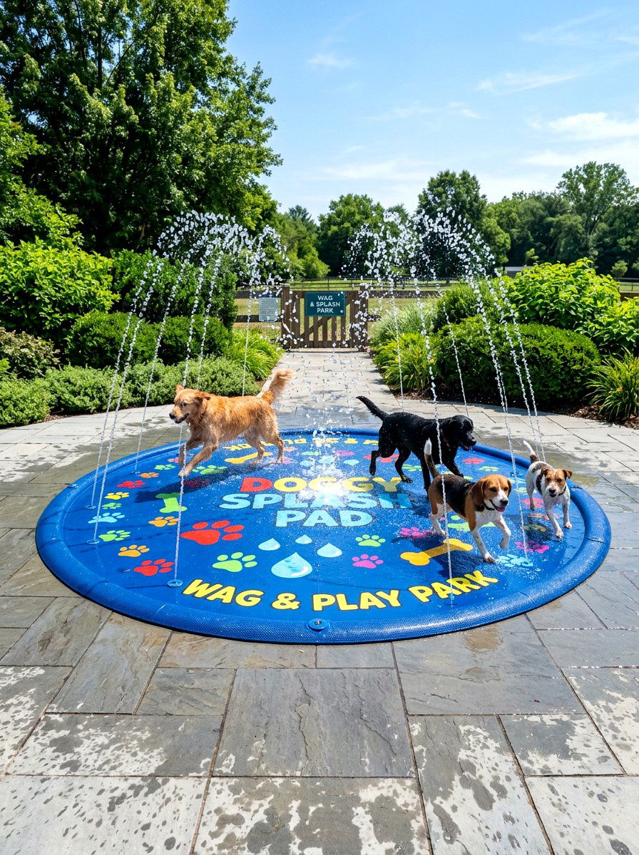 Backyard Dog Splash Pad - 30 dog friendly backyard ideas