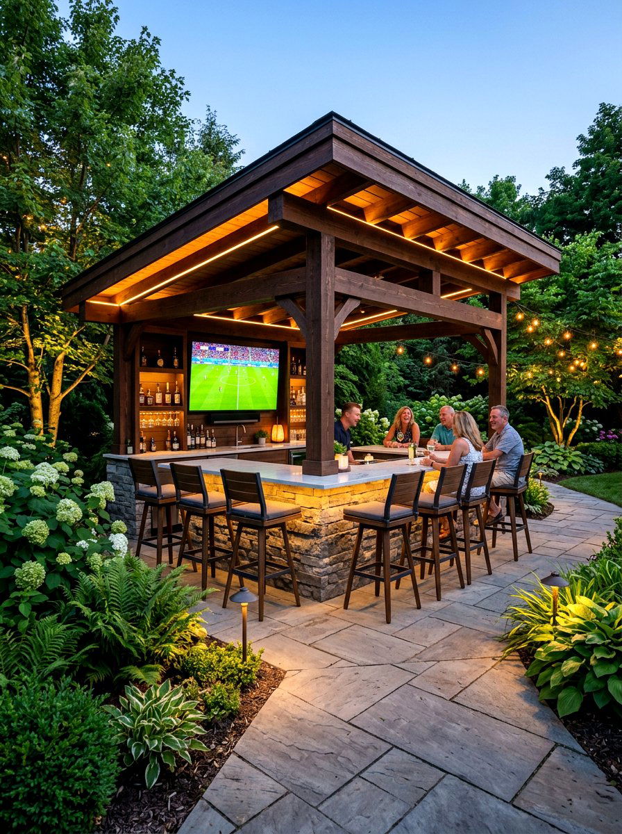 Backyard Entertainment Pavilion - 30 rustic pavilion ideas