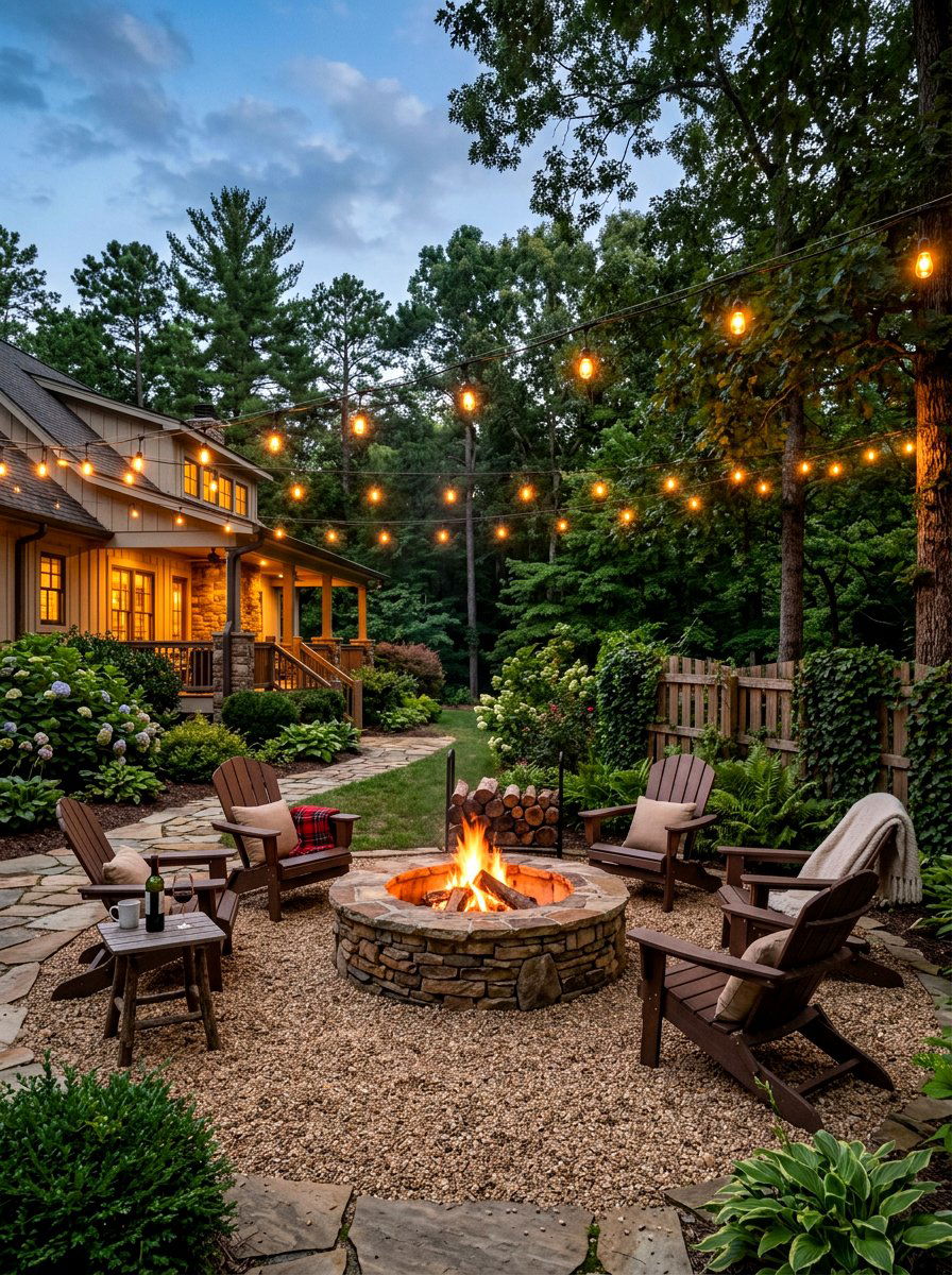 Backyard Fire Pit Area - 30 landscaping ideas
