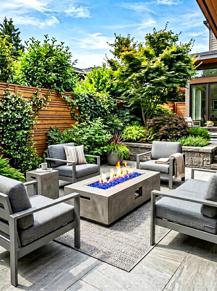 Backyard Fire Table - 30 backyard retreat ideas
