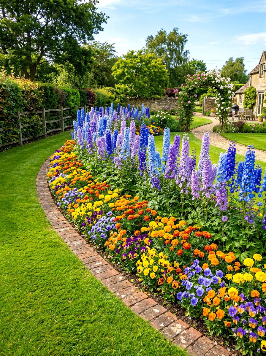 Backyard Flower Border - 30 backyard decorating ideas