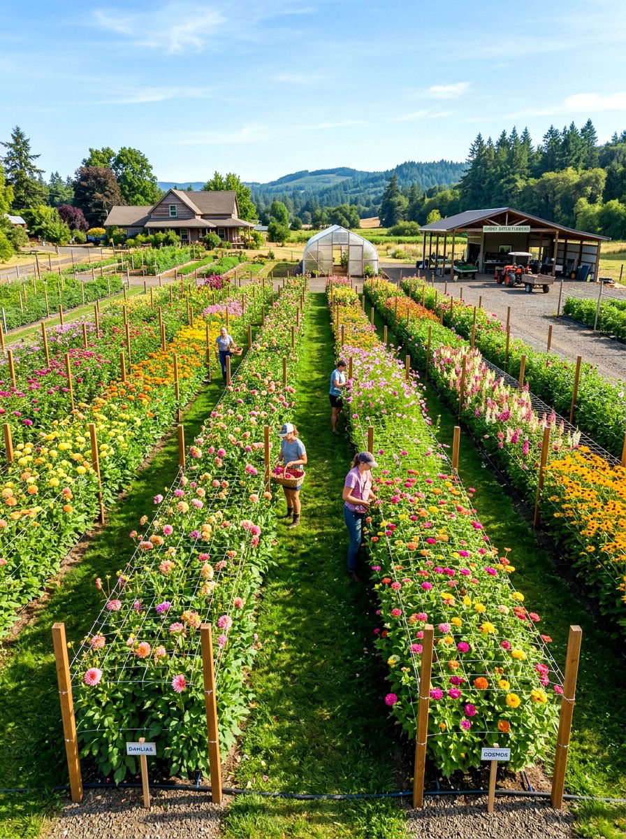 Backyard Flower Farm Layout - 30 cutting garden layout ideas