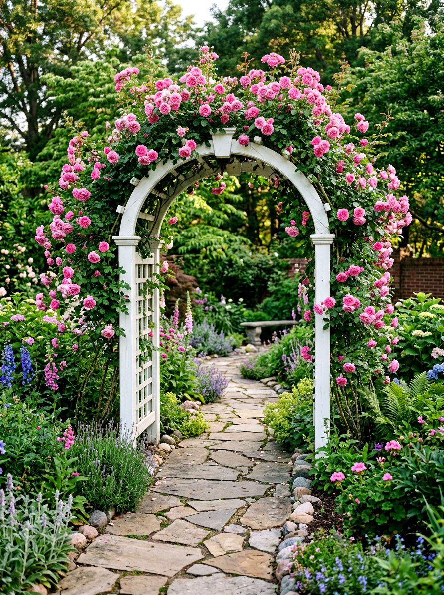 Backyard Garden Arbor - 30 cozy backyard ideas