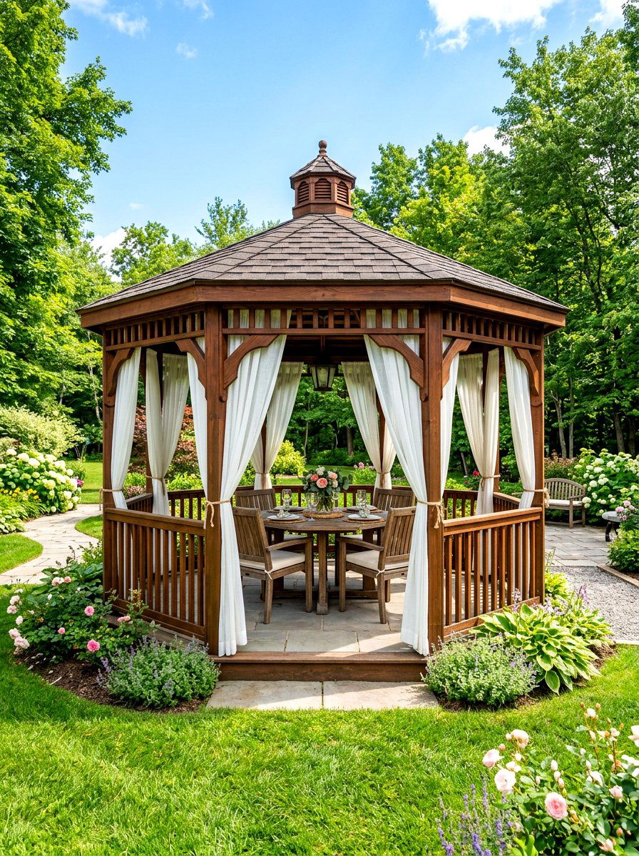 Backyard Gazebo - 30 backyard hosting aesthetic ideas