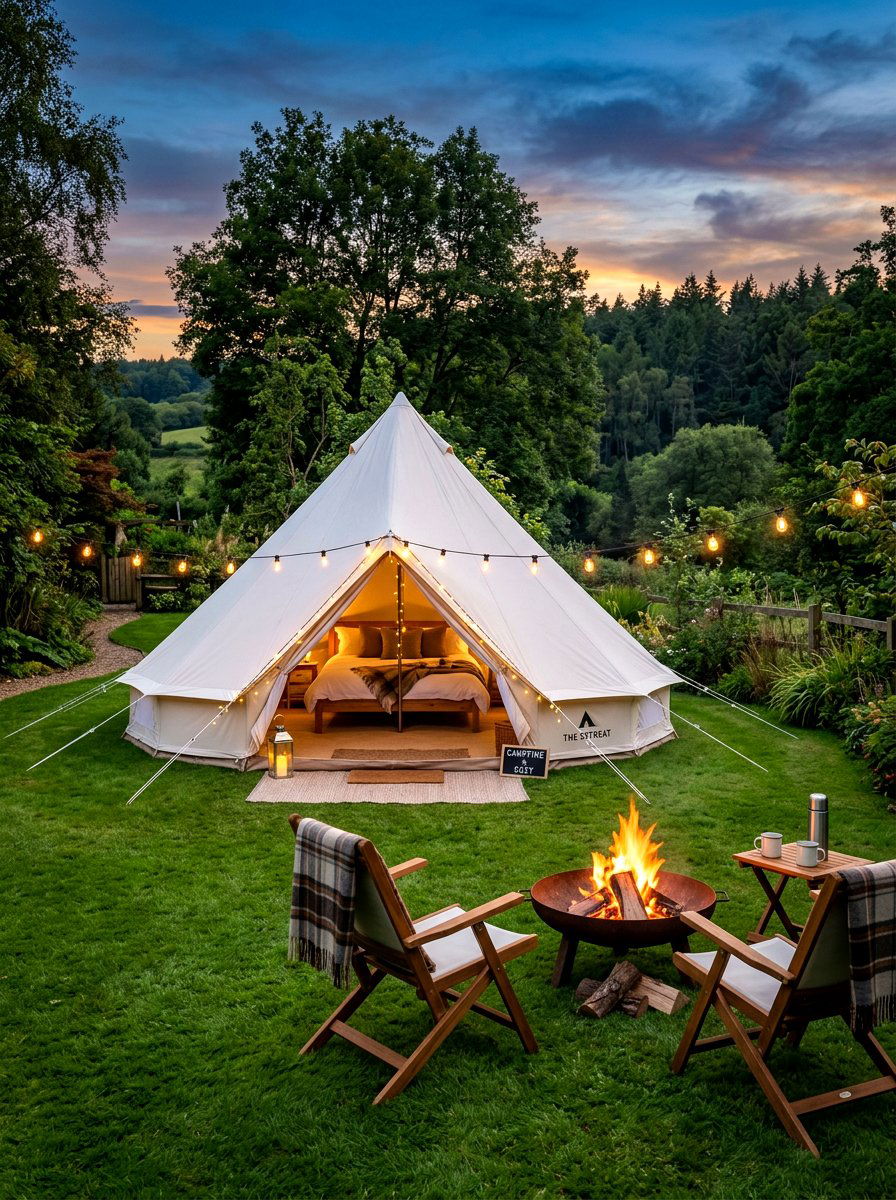 Backyard Glamping Tent - 30 romantic hosting at home ideas