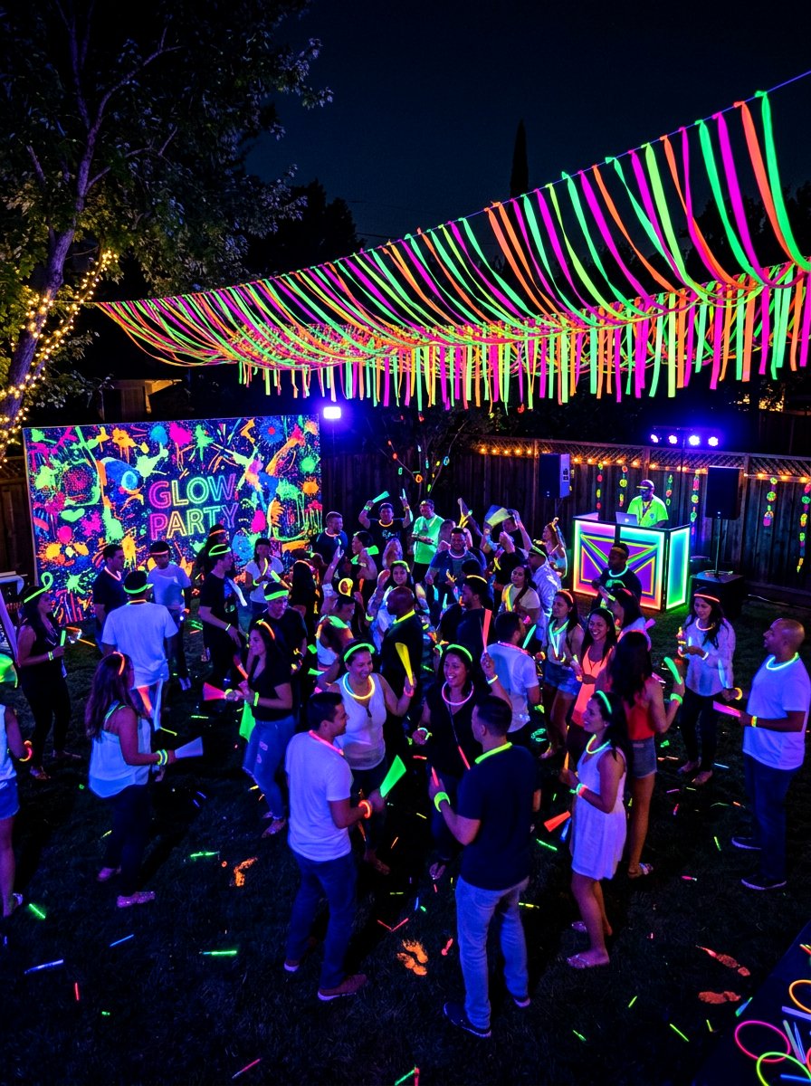 Backyard Glow Party - 30 outdoor birthday party ideas