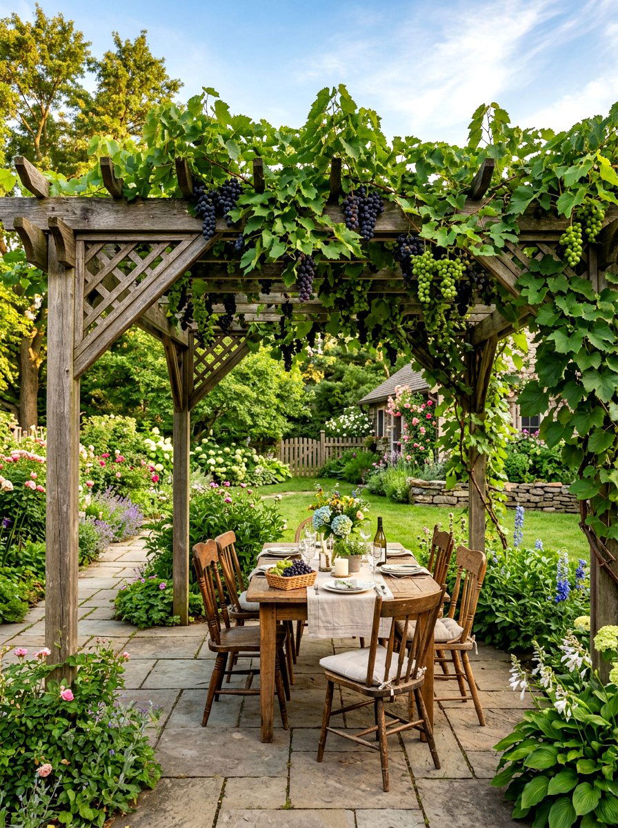 Backyard Grape Arbor - 30 orchard backyard ideas