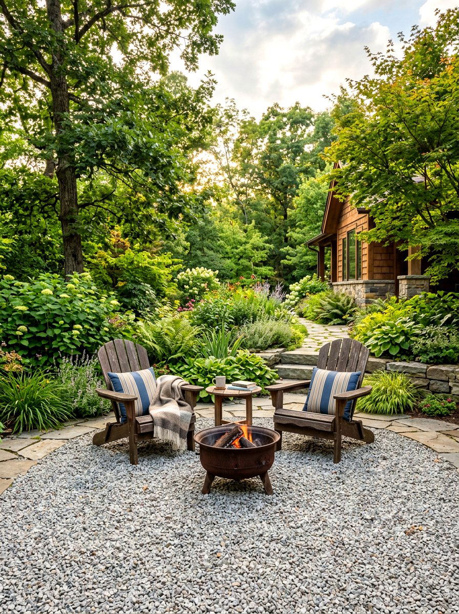 Backyard Gravel Patio - 30 cozy backyard ideas