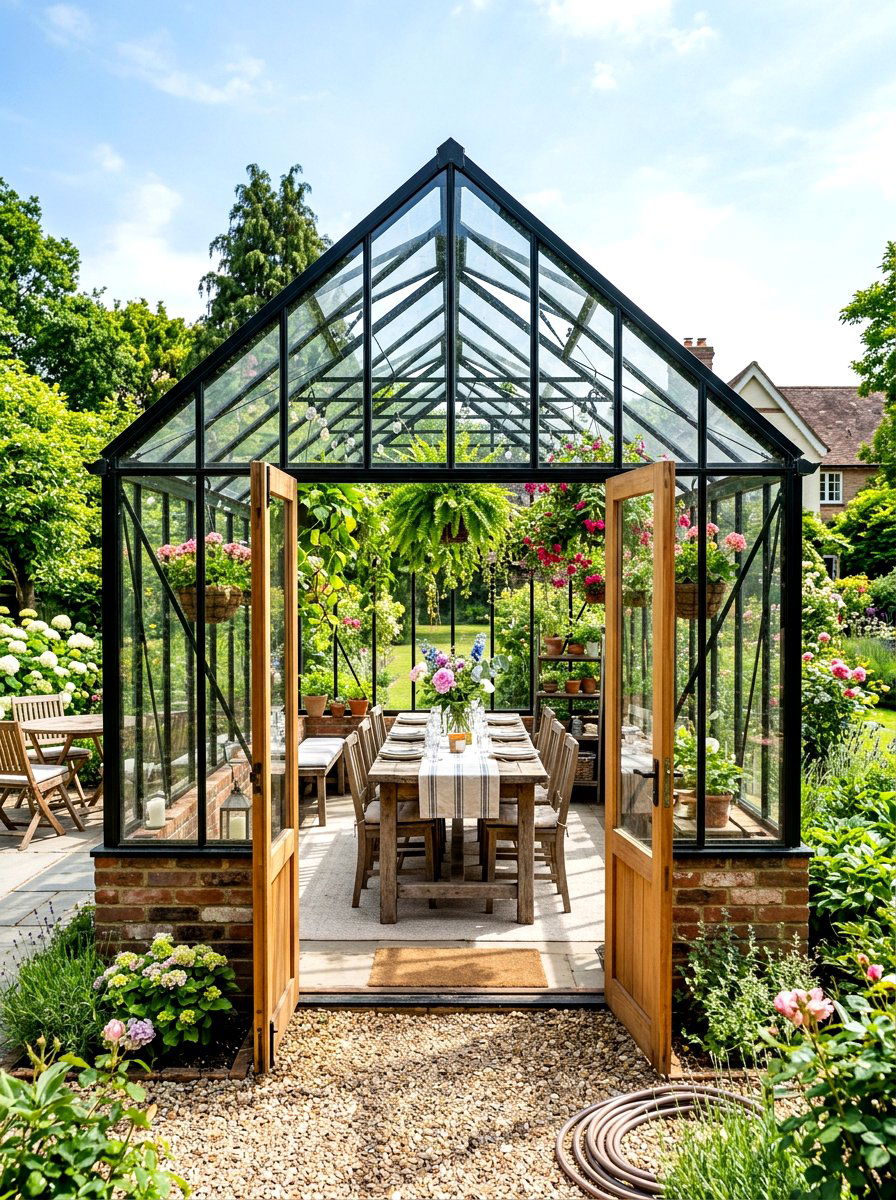 Backyard Greenhouse - 30 backyard hosting aesthetic ideas
