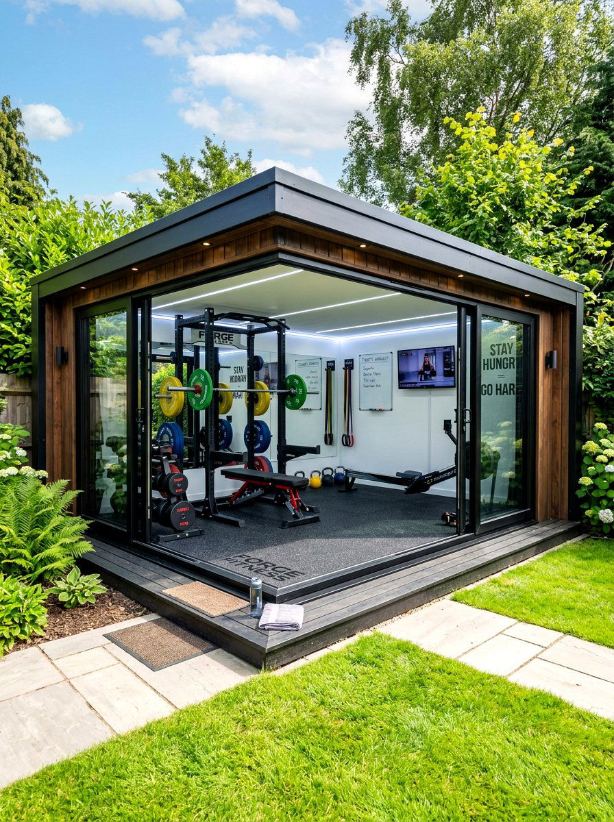 Backyard Gym Shed - 30 backyard studio shed ideas