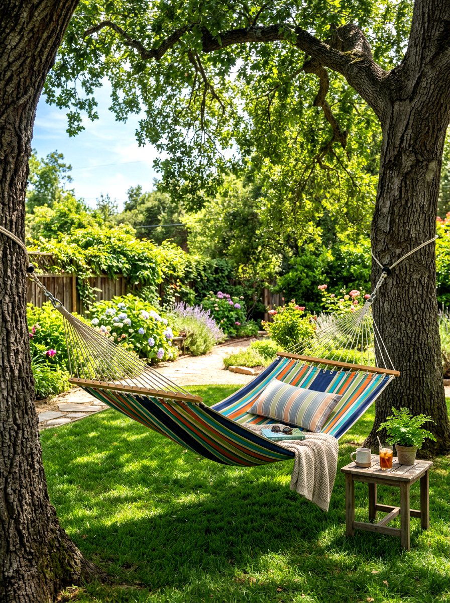 Backyard Hammock - 30 Pinterest backyard makeover ideas