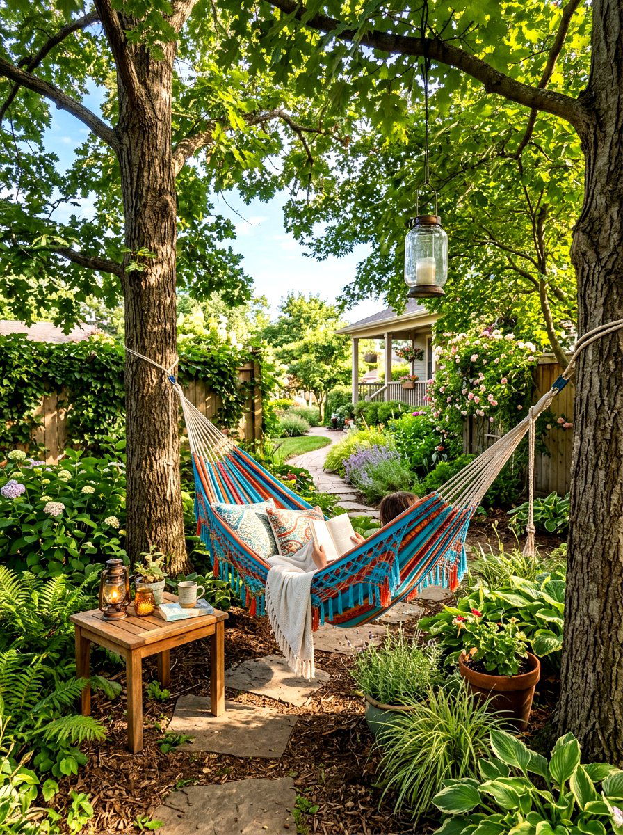 Backyard Hammock Area - 30 backyard staycation ideas