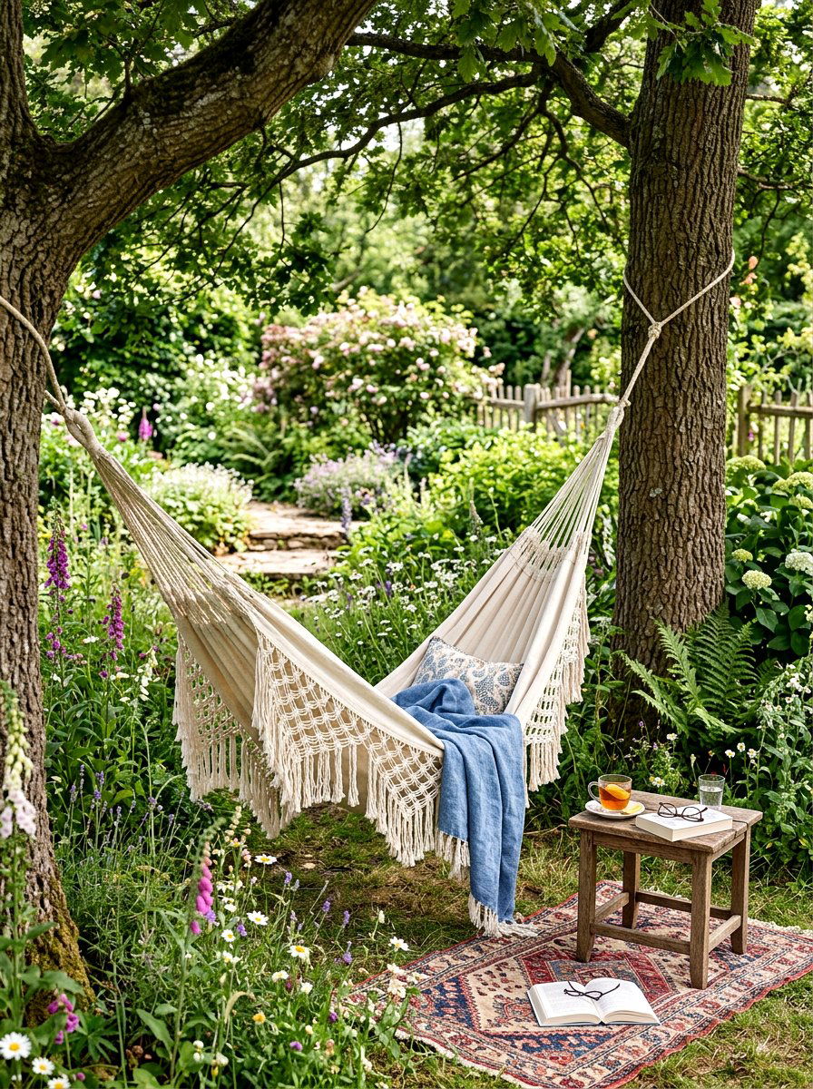 Backyard Hammock Nook - 30 bohemian backyard ideas