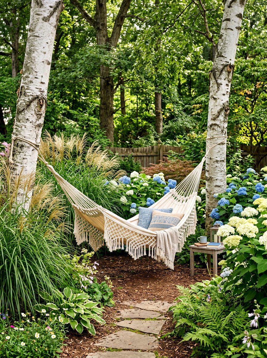 Backyard Hammock Nook - 30 secret garden seating ideas