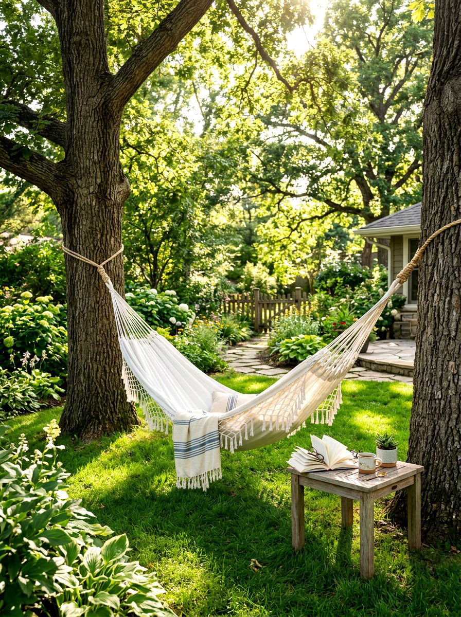 Backyard Hammock - 30 backyard landscaping ideas