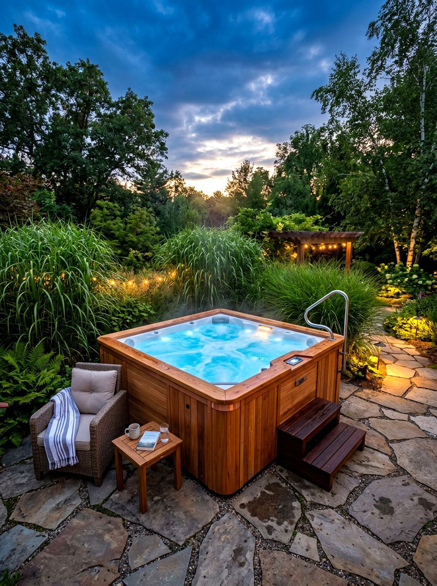 Backyard Hot Tub - 30 backyard makeover ideas