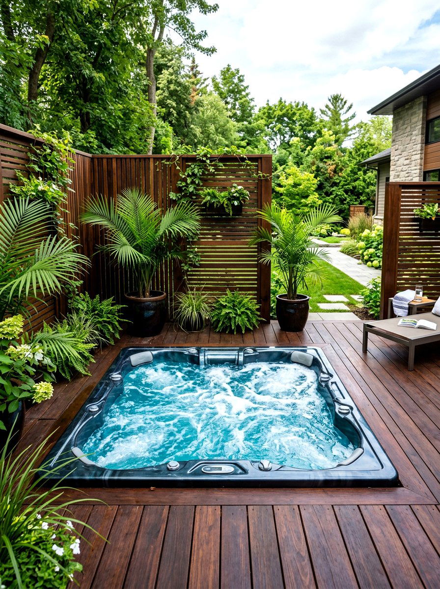 Backyard Hot Tub - 30 backyard retreat ideas