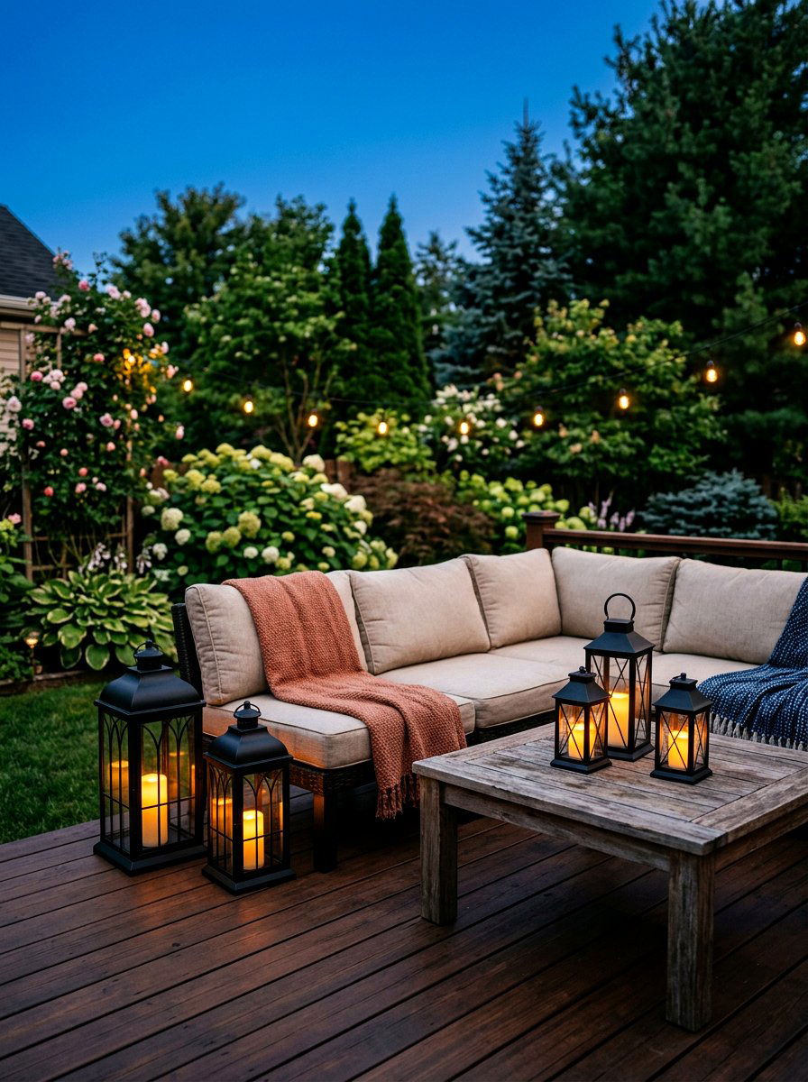 Backyard Lantern Lighting - 30 cozy backyard ideas